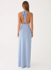 Cristal Halter Maxi Dress - Blue