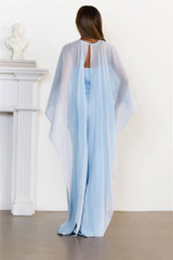 Love Locked In Sheer Overlay Maxi Dress Blue